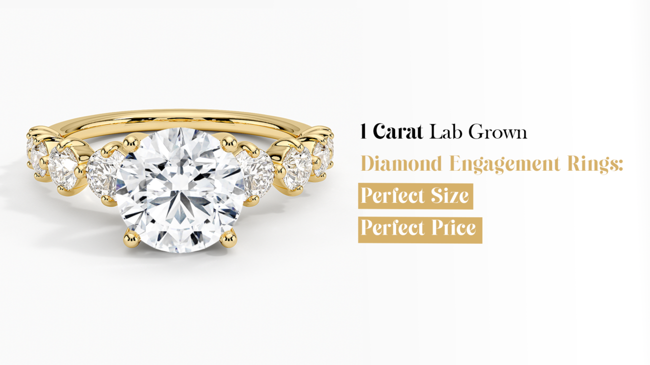 1 carat lab grown diamond engagement ring